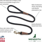 Mendota Pet Snap Leash - British-Style Braided Dog Lead, Made in The USA - Sapphire, 1/2 in x 6 ft - for Large Breeds