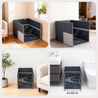 Aokeyee Waterproof Cat Litter Box Enclosure Splash Guard, 27"x22"x17" | Removable PVC Mat with 2 Hooks, Foldable Anti-Leakage Dust Control
