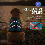 ASENKU Dog Life Jacket - Pet Safety Vest for Swimming & Boating, Shark Life Jacket with Floatation, Dog Lifesavers Swimsuits for Small Medium Large Dogs (ForestGreen, M)