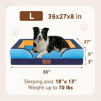 Comfort Expression Orthopedic Dog Beds for Large Sized Dog with Bolster | Waterproof Dog Couch Bed with Washable Cover & Non-Slip Bottom, Supportive Egg Crate Foam Large Pet Bed, 36x27 Inch