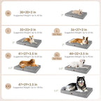EHEYCIGA XXL Orthopedic Dog Crate Bed with Memory Foam, 47x29Inch, Grey | High Density Egg Crate Foam, Waterproof Liner, Washable Removable Cover, Non-Slip Bottom, Fits Crate, Floor and Sofa