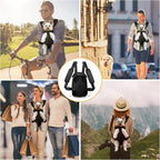 YUDODO Pet Dog Carrier Backpack Adjustable Front Carrier for Small Dog Cat | Legs Out Design, Easy-Fit Travel Backpack, Hiking and Walking, Durable Comfortable, Perfect for Outdoor, Black+Pink, L