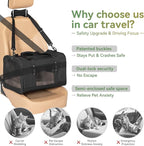 Petsfit Large Cat Carrier for Car Travel, Patented Seat Belt Buckle, 20 lb