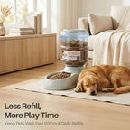 Flexzion Gravity Pet Feeder, Dog and Cat Food Dispenser, 1-Gallon Capacity | Self-replenishing dry food station with non-skid feet and a carry handle; holds approximately 4-6 lb of kibble.