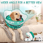 Supet Raised Inflatable Dog Cone Collar to Stop Licking, Soft Dog Cone Alternative After Surgery, Pet Neck Donut Collar for Small Medium Large Dogs