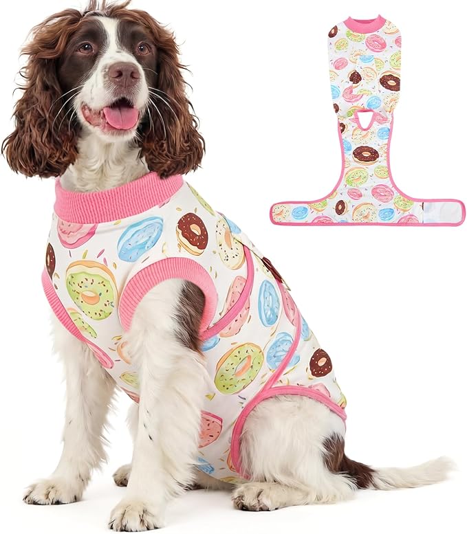 Kuoser Dog Recovery Suit After Surgery, Spay Neuter Surgical Suit for Dogs | Post Surgery Anti-Licking Dog Onesie Protects Wounds and Incisions, E-Collar & Cone Alternative Bodysuit for Female Male Dogs