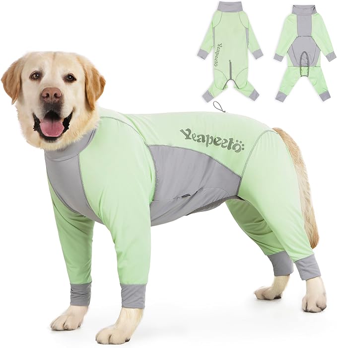 Dog Sun Protection Cooling Suit UPF 50+, Quick-Dry Breathable Jumpsuit for Large & Medium Dogs, Outdoor Dirt-Resistant Shedding Control Pet Apparel (Chartreuse, 3X-Large)