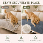 Smiry Velvet Couch Cover for Dogs, Non Slip Soft Sofa Protector for Pets | Washable Sofa Cover for Cats, Cozy Furniture Protector Against Pet Hair, Scratches, Fits Sectional Sofa(Grey, 36"x82.7")
