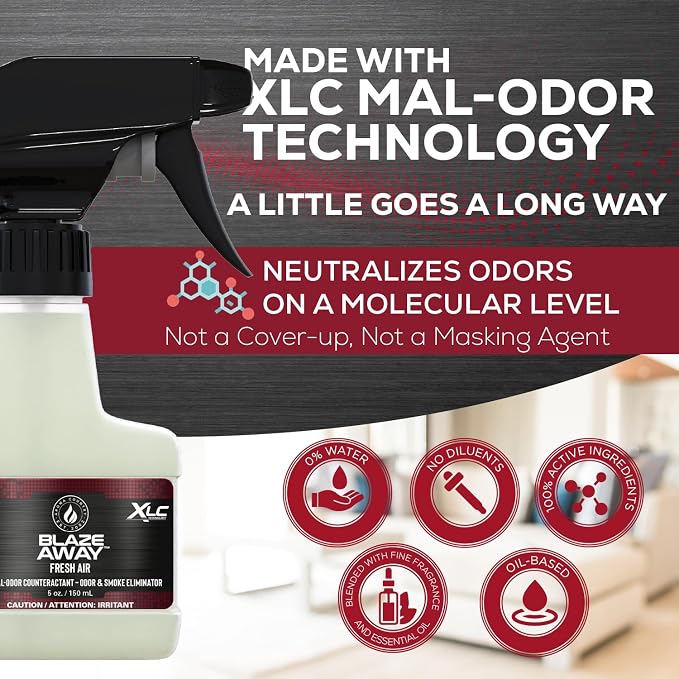 Blaze Away Fresh Air Odor Eliminator Spray (5 Fl Oz, 6 Pk) | Commercial Air Freshener • Professional-Strength • Long-Lasting • for Smoke, Pet, Bathroom, Vehicle, Hotel & Commercial Space