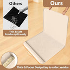 Cat Litter Mat for Litter Box 42" x 28", Large Silicone Mat, Beige | Waterproof Litter Trapping Mat with Residue Collection Pocket, Raised Edge, Non-Slip Pet Placemat for Floors