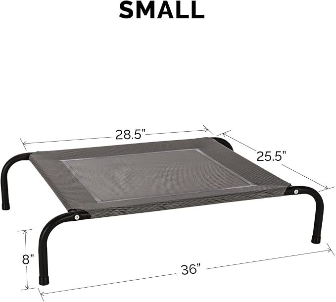 FurHaven Elevated Pet Cots - Cooling & Breathable Nylon Mesh Hammock for Small Dogs & Cats/Easy-to-Assemble/Durable and Reinforced/Perfect for Rest & Relaxation Outdoors - Graphite Gray, Small