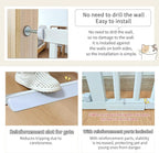 Lumizone Extra Tall Cat Gate 55.12" High 29.92"-34.24" Wide Pet Gate White | Dog Gate for Doorway Hallway Stairs Pressure Mounted Extra Wide 1.37" Gap No Drilling Auto-Close One-Handed Operation