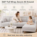 Stretch Sofa Slipcover, 2026 Upgraded Non Slip Couch Cover with Adjustable Straps, Pet Dog Cat Friendly Furniture Protector for 3 Seater, Washable for Living Room