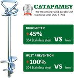 Catapamey Dog Tie Out Cable and Stake,360° Swivel Dog Run Anchor -with 45FT Heavy Duty Cable,Runner for Yard- for up to 150 lbs- for Yard Outdoor Camping