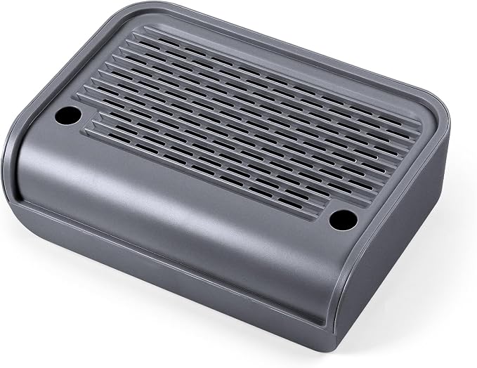 Cat Step for Litter Box, Litter Box Ramp with Filter Function, Dark Grey | Cat Litter Box Step for Kitten & Elderly Cats, Washable Double Layer Litter Catcher, Non-Slip Litter Catcher, Easy to Clean