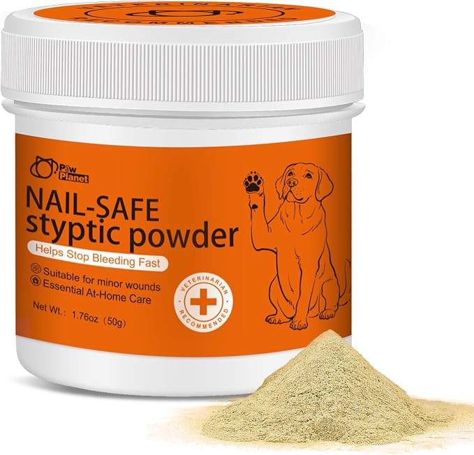 Styptic Powder for Dogs & Cats, Fast Acting Blood Stop, 1.76oz | For nail trimming | Easy powder application | Suitable for home grooming routines