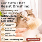 Wablade Cat Brush for Sensitive Cats & Kittens, Soft, 7.9", Made in Japan | Daily grooming & massage for routine care, gently lifts loose surface fur with natural sisal fibers (Not a Deshedding Tool)