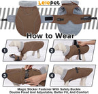 Lelepet Dog Coats for Small Dogs Waterproof Dog Jacket with Adjustable Fit | Reflective Pet Fleece Vest Windproof Cold Weather Coats with Adjustable Buckle & Leash Hole, Turtleneck Doggy Snowsuit, S