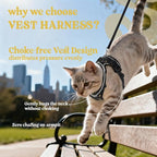 rabbitgoo Cat Harness and Leash Set, Escape Proof Vest, Lunar Prowl | Soft Breathable Mesh, Easy Adjustable Fit, Snap Buckles, Sturdy Clip, Reflective Strips, for Small & Average Cats Walks, Xs