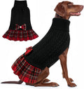 KYEESE Dog Sweater Dress Turtleneck Thick Knit Pullover for Cold Weather | Stretchy Fit, Lightweight & Warm, Cozy Knit Comfort, Cute Bow Accent, Gentle on Sensitive Skin, Comfortable Daily Wear