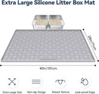 Silicone Cat Litter Mat 40" x 28" Cat Mat for Litter Box, Light Grey | Extra Large Litter Box Mat, Waterproof Cat Litter Trapping Mat, Non-slip, Leakproof Kitty Litter Mat with Bone Pattern