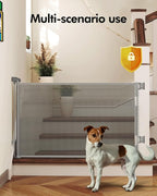 2PCS Retractable Baby Gates, Mesh Dog Gate for Doorways, 33.6" Tall, Expands to 55" Wide,Pet Safety Essential Fit for Baseboards, Wide Toddlers Gates for Hallways, Indoor & Outdoor,Gray