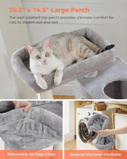 XL Cat Tree 44" Cat Tower for Large Cats 20 lbs, 2 Spacious Caves | Multi-Level Cat Tree with Scratching Posts, Soft Padded Perch, 2 Dangling Toys