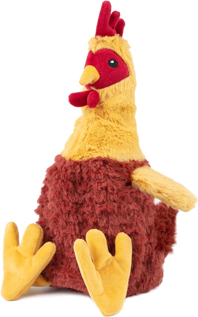 Best Pet Supplies Interactive Squeaky Dog Chew Toy, Ideal Dog Toys for Chewers, Small, Medium & Large Dogs, and Fetch Lovers - Crinkle Chicken (Brown, Beige, Wine Red), Large