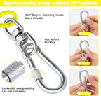 jenico Dog Tie Out Cable, 10/15/20/30/40/50/70/100/150FT Runner Cable with Swivel Hook and Shock Spring, Dog Leash Run Tether for Yard Outdoor and Camping,for Small to Medium Pets Up to 500 LBS