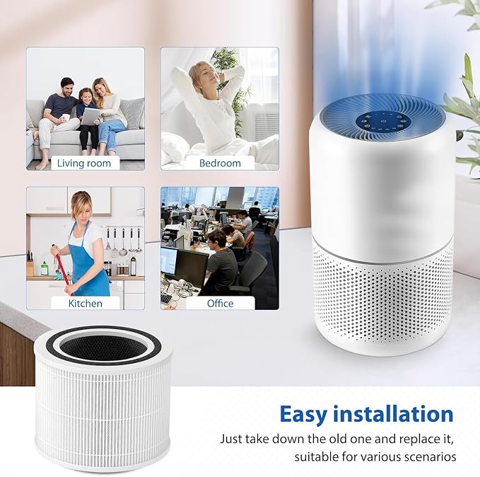 Core 300 Replacement Filter for LEVOIT Core 300S-P Air Purifier | Compatible with Core 300, 300S, 300S-P VortexAir Air Purifier, 3-in-1 H13 True HEPA, 4-Pack, Core 300-RF Filters