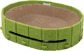 Interactive Cat Scratcher Lounge Bed Heavy Duty Corrugated Cardboard Cat Scratching Pad Bowl with Built-in Track & 2 Bell Balls for Indoor Cats Claw Care and Rest Cat Scratching Bowl，Green