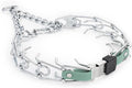 Herm Sprenger Chrome Plated Steel Dog Collar with Quick Release ClicLock Buckle and Biothane Insert Training Collar for Dogs Made in Germany (Sage Green, 25in x 4.0mm(Neck Size up to21-22in))
