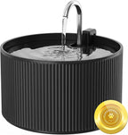 Wonder Creature Ceramic Cat Water Fountain 2.2L/74oz (Black) | Quiet Pet Fountain with BPA-Free Ceramic Material, Triple Filtration System, Easy Cleaning Design for Cats and Dogs