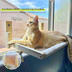 Foldable Cat Window Perch, Natural Wood, 16.5''×12'' Hammock, 35 lbs Weight Limit, Cat Window Hammock for Small Size Windows
