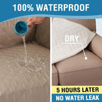 H.VERSAILTEX Sofa Cover, 100% Waterproof Slipcover Furniture Protector, Washable Couch Cover with Non-Skid Backing and Elastic Straps for Kids, Dogs, Pets(Oversized Sofa, French Oak)