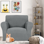 MAXIJIN Chair Covers for Living Room 1 Piece Stretch Sofa Chair Slipcovers with Arms (31"-46") Furniture Protector for Dog Pet Couch Armchair Cover (Chair, Diamond Pattern Light Gray)