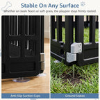 DUMOS Dog Playpen 8 Panels 24" Plastic Exercise Indoor Pen with Door Small Puppy, Medium Dogs Animal Pet Fence for Outdoor, Garden, Yard, RV Camping, Black