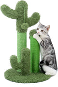 PAWZ Road Cat Scratching Post 23” Cactus Cat Scratcher with Toy Ball | Cactus Cat tree with 3 Sisal & Carpet Scratching Posts, Soft Carpet Base & Top, Interactive Ball for Indoor Cats