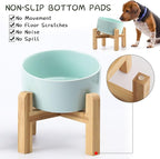 Petygooing Raised/Elevated 15°Slanted Ceramic Dog Bowl for Small Breeds,Tilted Anti Slip Pet Bowl,Food Water Dish with Stand for Cats and Small Dogs Puppy 13.5 OZ (5.1In / 1.7 Cups) Blue Sky