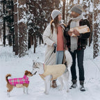 Kuoser Waterproof Dog Coat, Reversible Dog Jacket for Medium Dogs, Rose M | Adjustable Durable Doggie Winter Coat Warm Puppy Cold Weather Apparel from Small to Large Breed