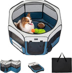 PETSFIT Portable Dog Playpen 29", Removable Waterproof Mat, Zippered Roof | 3-Second Setup, Collapsible Storage, RV Camping Travel, Indoor Outdoor Use, Small Dogs and Cats, 29.5"L x 29.5"W x 16.5"H