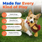 Best Pet Supplies Interactive Squeaky Dog Chew Toy, Ideal Dog Toys for Chewers, Small, Medium & Large Dogs, and Fetch Lovers - Crinkle Chicken (Wine Red), Large