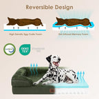 EHEYCIGA Orthopedic Small Dog Bed, Waterproof Memory Foam Washable Pet Beds | Non-Slip Bottom and Egg-Crate Foam Medium Pet Couch Bed with Washable Removable Cover, Dark Green