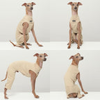 D Doggy Star Italian Greyhound Clothes High-Stretch Sleeveless Onesie for Styling (XL,Coordi Beige)