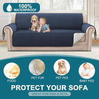 Turquoize 100% Waterproof Sofa Covers Couch Cover Sofa Cover for Dogs Couch Protector Triple Non-Slip Sofa Slipcover for 3 Cushion Couch Furniture Protector for Pets, Kids,Dog (Sofa 70", Navy)