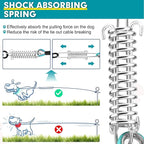 Snagle Paw Dog Leads for Yard 100FT-1000LBS Break Strength,Heavy Duty Tie Out Run Cable for Medium Large Dogs with Swivel Lockable Hook & Spring,Chew Proof Chain for Outside