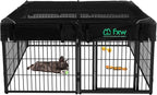 FXW Homeplus Indoor Dog Playpen with Mesh Top Cover, 24" H, 8 Panels | Calm Indoor Play Area, Cover Helps Deter Jump-Outs, for Puppies & Small Dogs, Patented
