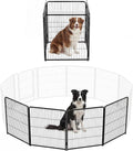 NEWBULIG Dog Playpen for Indoor 32 Inch 4 Panels - Portable Heavy Duty Metal Pet Exercise Pen, Foldable Small Medium Dog Puppy Playpen Fence for Outdoor RV, Camping, Yard, Garden