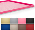 Hubulk Dog Feeding Mat,100% Waterproof Food Grade Silicone Pet Food and Water Bowl Placemat,Dishwasher, High Raised Edge to Prevent Spills,Nonslip Tray to Stop Messes on Floor (32"x24"x1.0", Pink)