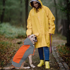 IECOii Dog Raincoat,Waterproof Rain Coat for Small Dogs,Adjustable Pet Rain Jacket with Hood,Lightweight Doggy Raincoats with Reflective Stripes,Orange,Small